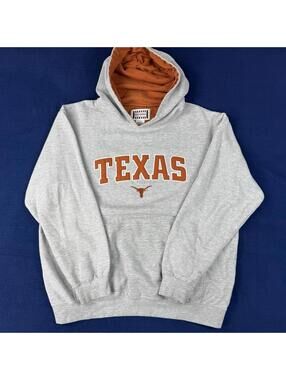 Vintage Texas Longhorns Hoodie Foot Locker NCAA Grey Orange Logo XL Fleece Relax